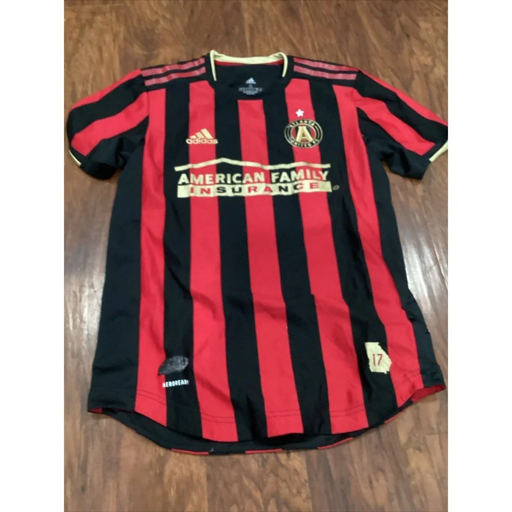 Adidas Atlanta United FC 2019 Red & Black Striped Jersey Size  S